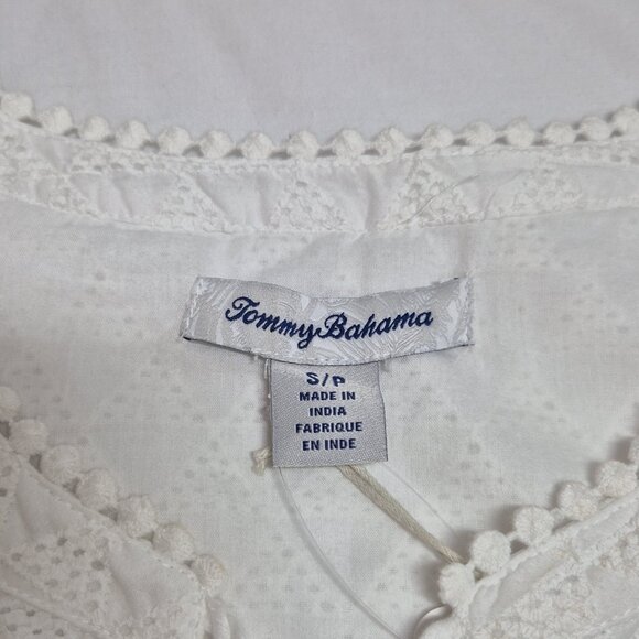 Tommy Bahama Eyelet Midi Dress White Woman’s Size S Ruffle Pockets (20) - Picture 6 of 10